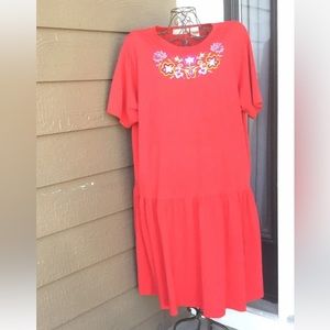 Vintage Venezia floral embroidery sequin red dress, women’s Sz 22/24 Hong Kong